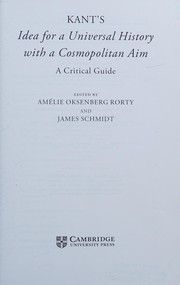 Essays on Kant's "Idea for a universal history with a cosmopolitan aim"