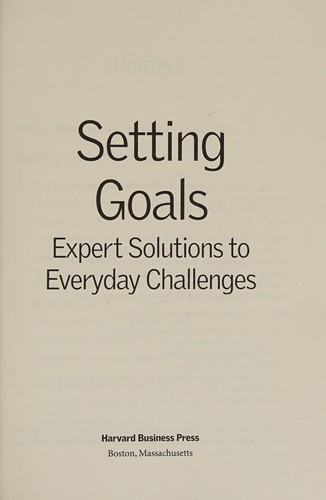 Setting goals