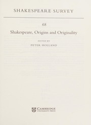 Shakespeare, Origins and Originality