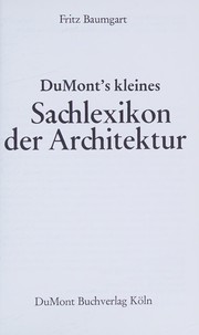DuMont's kleines Sachlexikon der Architektur