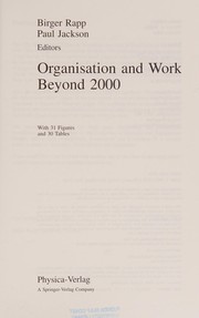 Organisation and Work Beyond 2000