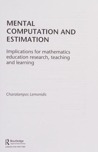 Mental Computation and Estimation