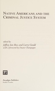 Native Americans and the criminal justice system