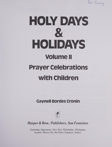 Holy days & holidays