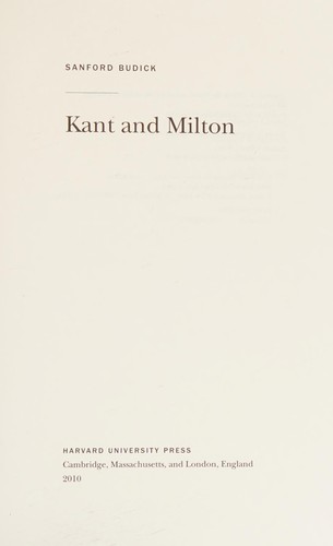 Kant and Milton