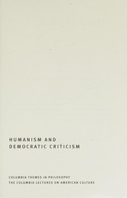 Humanism and democratic criticism