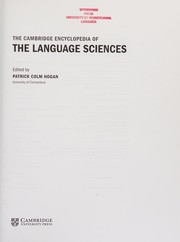 The Cambridge encyclopedia of the language sciences