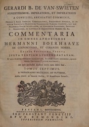 Commentaria in omnes Aphorismos Hermanni Boerhaave de cognoscendis, et curandis morbis