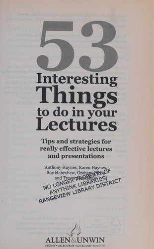 53 Interesting Things to Do in Your Lectures