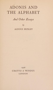 Adonis and the Alphabet