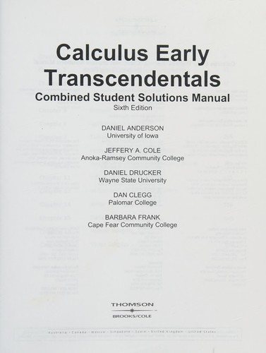 Calculus Early Transcendentals