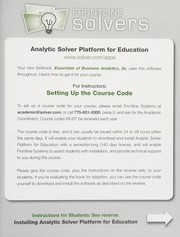 Essentials of Business Analytics