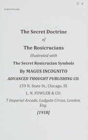 The Secret Doctrine of the Rosicrucians (Forgotten Books)