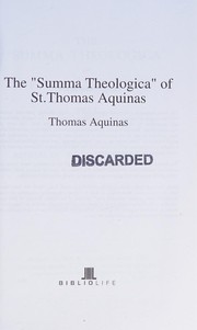 The Summa Theologica of St Thomas Aquinas