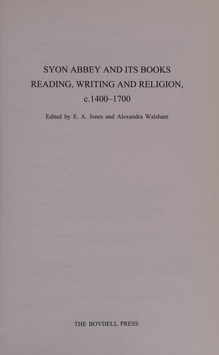 Syon Abbey and its books
