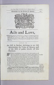 Laws, etc. (Session laws : 1754 May)