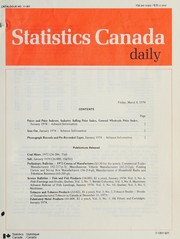 STATISTICS CANADA DAILY BULLETIN