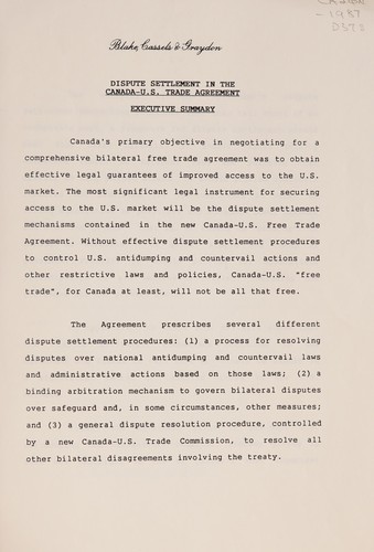 Dispute settlement mechanisms