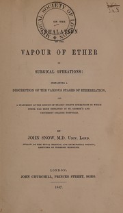 On the inhalation of the vapour of ether in surgical operations