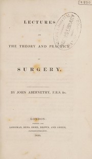 Lectures on the theory and practice of surgery
