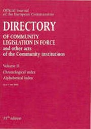 Directory of Community Legislation in Force