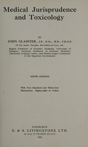 Medical jurisprudence and toxicology