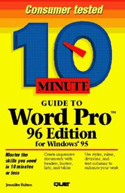 10 minute guide to WordPro 96 edition for Windows 95