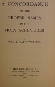 A concordance of the proper names in the Holy Scriptures