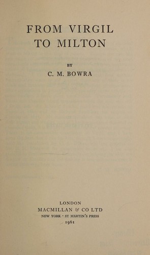 From Virgil to Milton