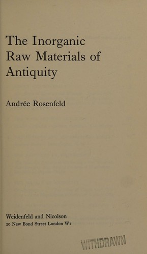The inorganic raw materials of antiquity