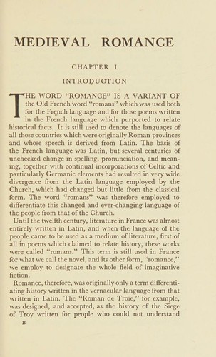 An introduction to medieval romance