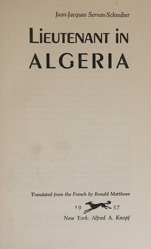 Lieutenant en Algérie