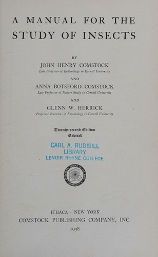 A Manual for the Study of Insects