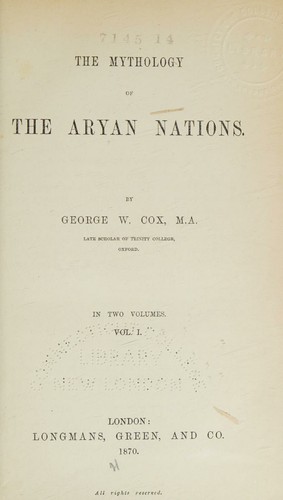 The Mythology of the Aryan Nations, Volume I Only