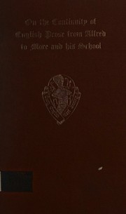 On the continuity of English prose from Alfred to More and his school