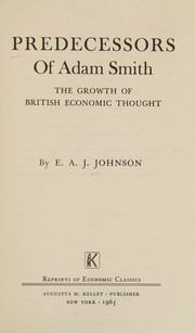 Predecessors of Adam Smith