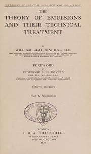 The theory of emulsions and their technical treatment