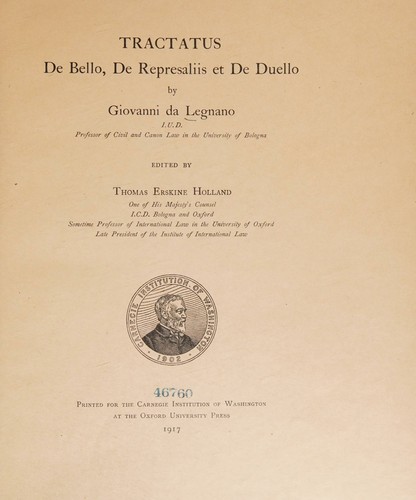Tractatus de bello, de represaliis et de duello