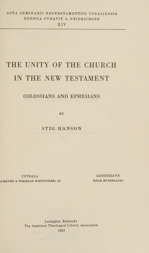 The unity of the church in the New Testament