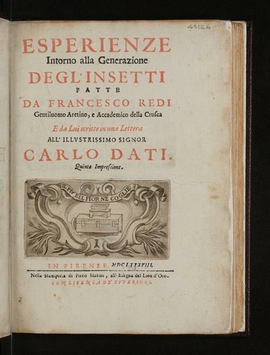 Esperienze intorno alla generazione degl'insetti