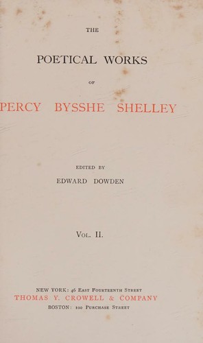 The poetical works of Percy Bysshe Shelley