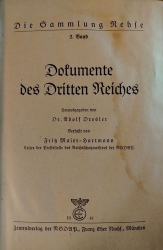 Dokumente des dritten Reiches