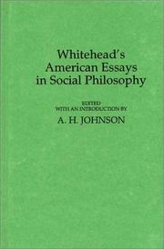 Whitehead's American essays in social philosophy