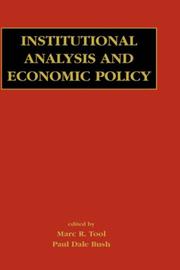 Institutional Analysis and Economic Policy