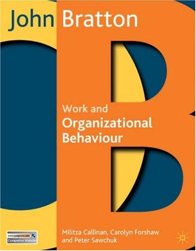 Work and organizational behaviour