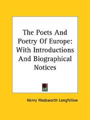 The poets and poetry of Europe