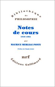 Notes des cours au Collège de France