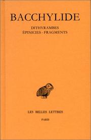 Dithyrambes, épinicies, fragments