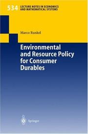 Environmental and Resource Policy for Consumer Durables