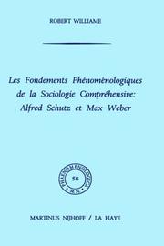 Les fondements phénoménologiques de la sociologie compréhensive